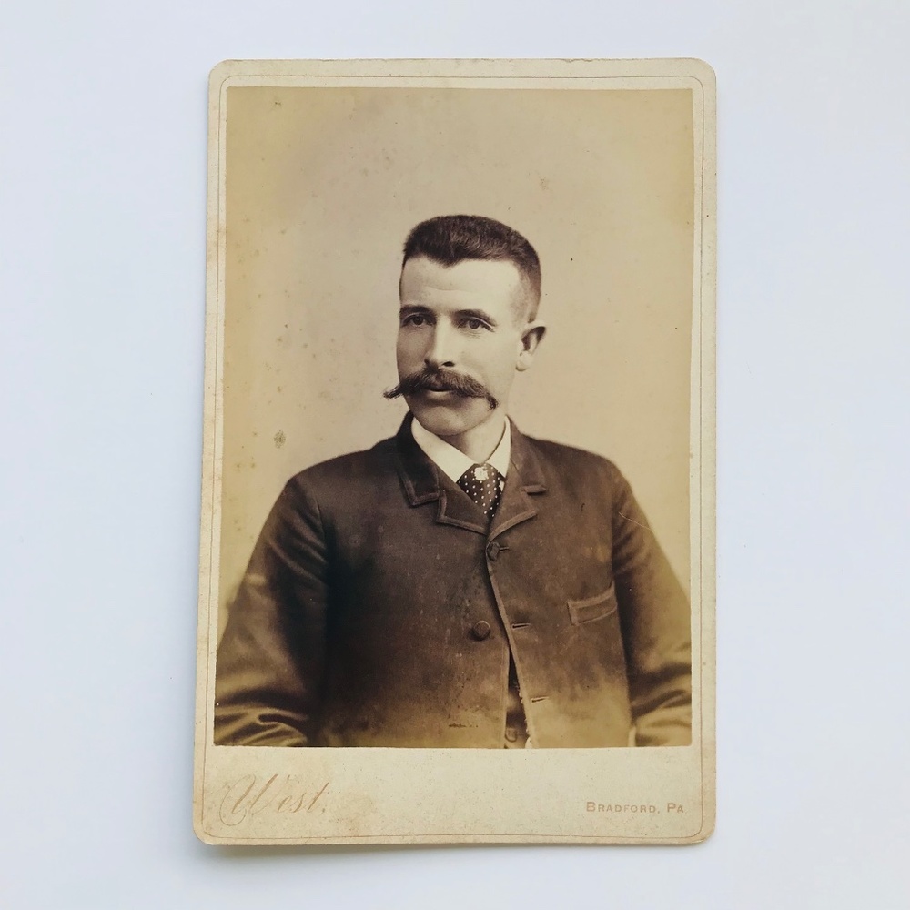 Antique Cabinet Card - Man with Mustache